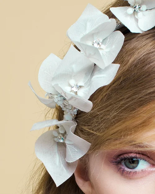bougainvillea flower headpiece by Tami Bar-Lev