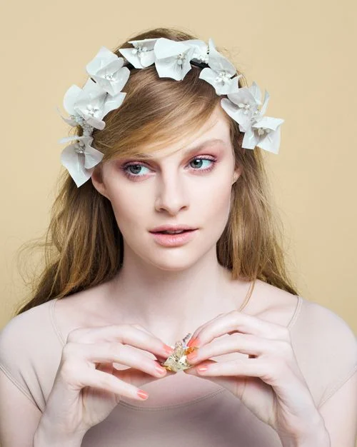 bougainvillea flower headpiece by Tami Bar-Lev