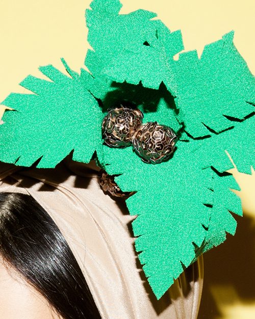 cocounut Turban headpiece by Tami Bar-Lev