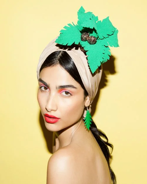 cocounut Turban headpiece by Tami Bar-Lev