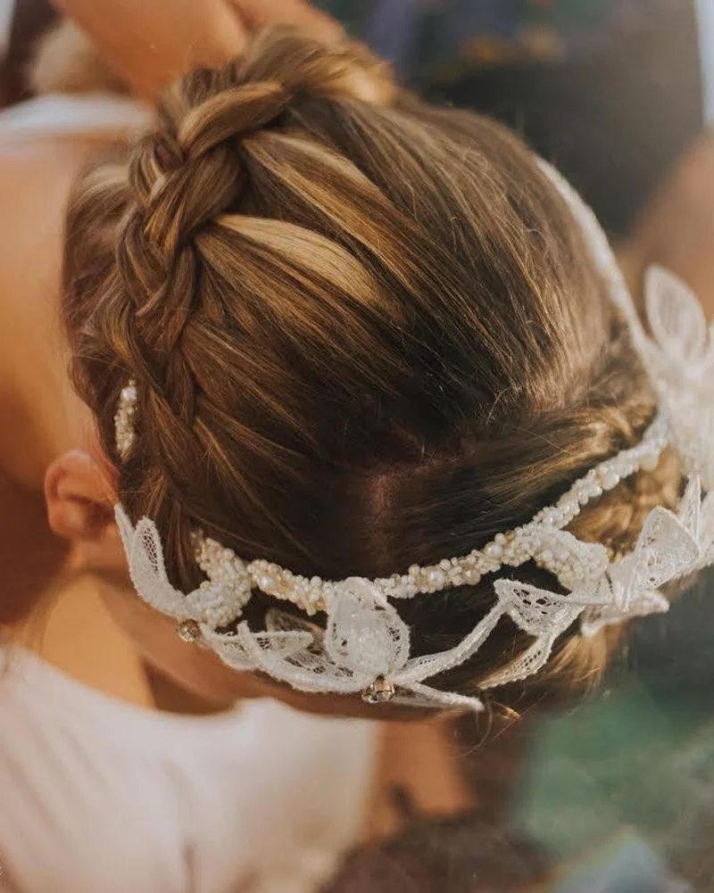 'Breathe Me' Lace Bridal Headpiece by Tami Bar-Lev