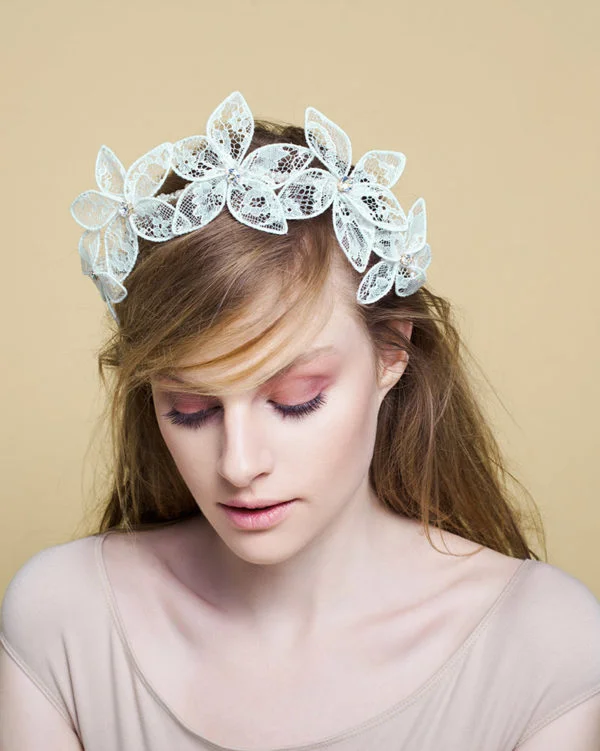LACY LUV 3 'Lacy LUV' - Lace Bridal Headpiece by Tami Bar-Lev