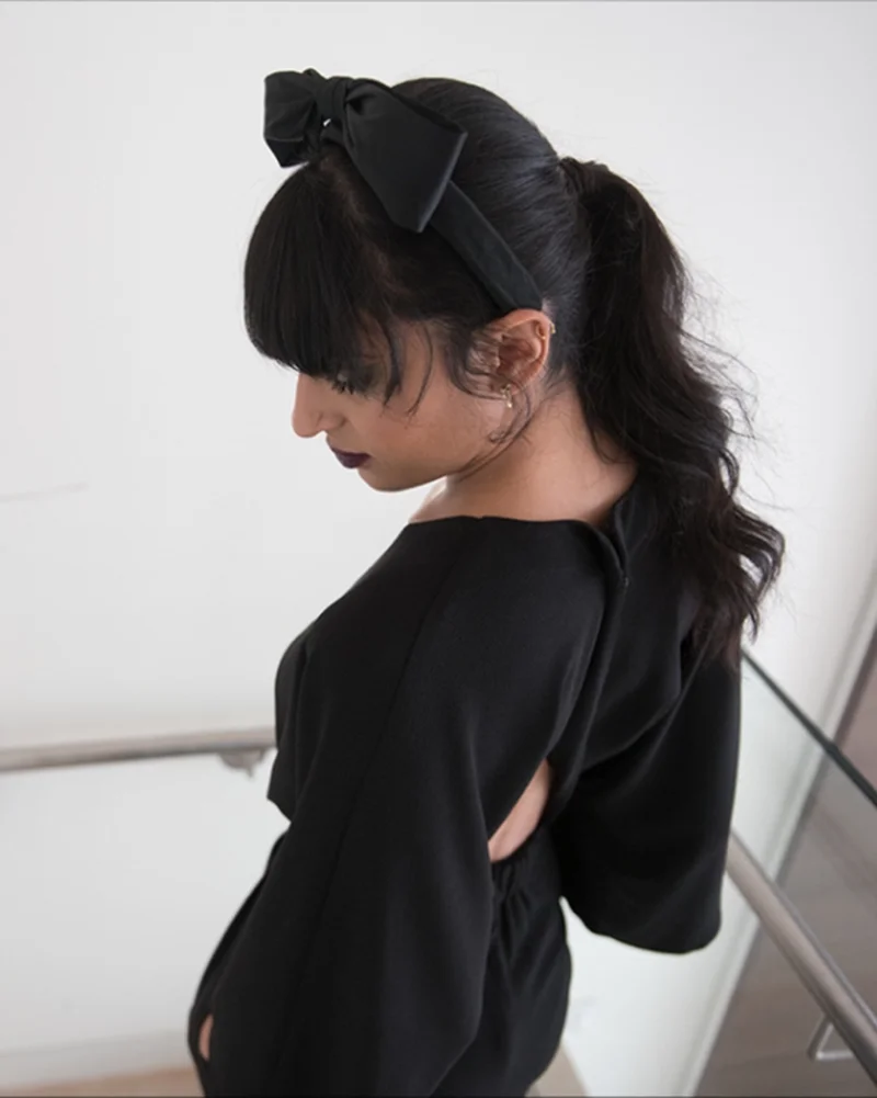 Black ‘Fancy Bow’- couture headband - Headpiece by Tami Bar-Lev