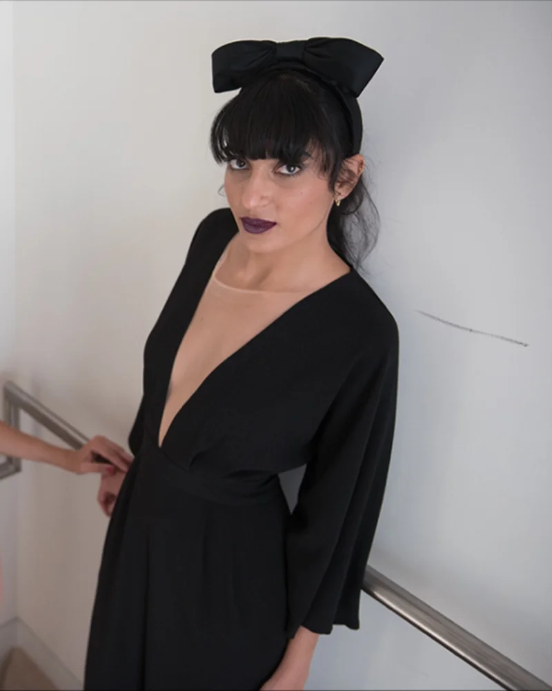 Black ‘Fancy Bow’- couture headband - Headpiece by Tami Bar-Lev