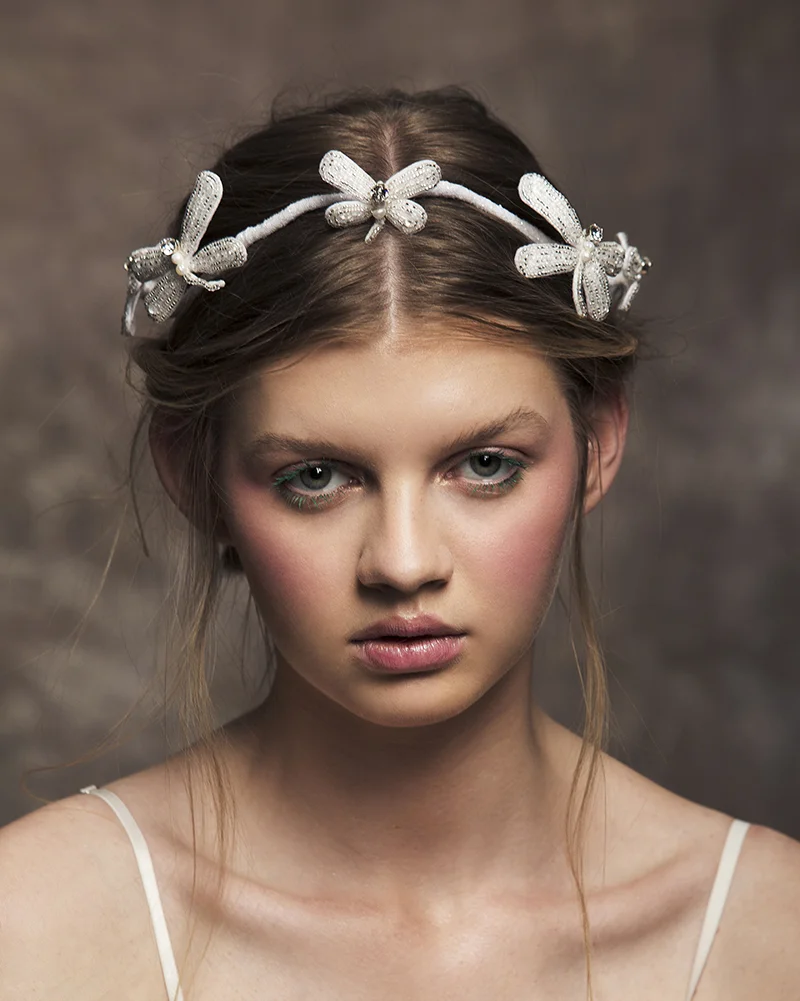 'Pure Water' Dragonfly Crown bridal headpiece by Tami Bar-lev