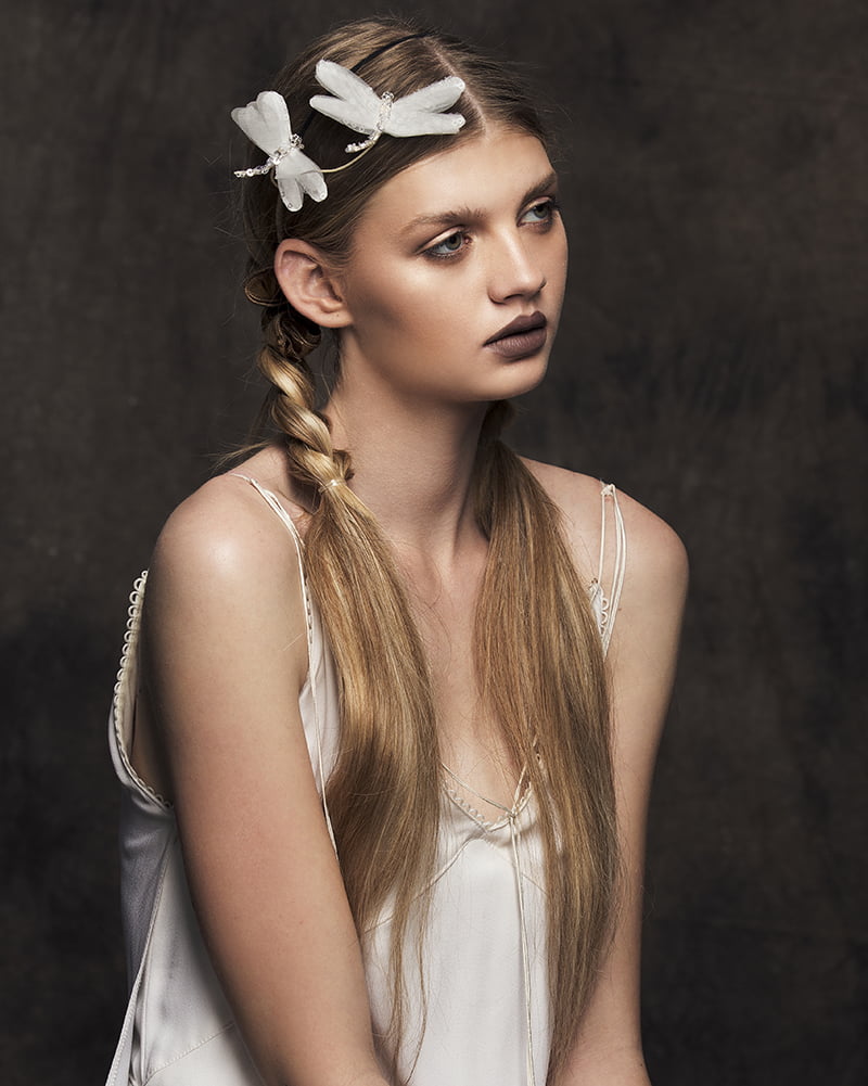 'DragonFly Away' bridal headpiece by Tami Bar-lev