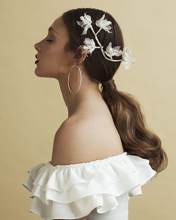 'Flirty Flowers' Back piece Bridal Headpiece by Tami Bar- Lev