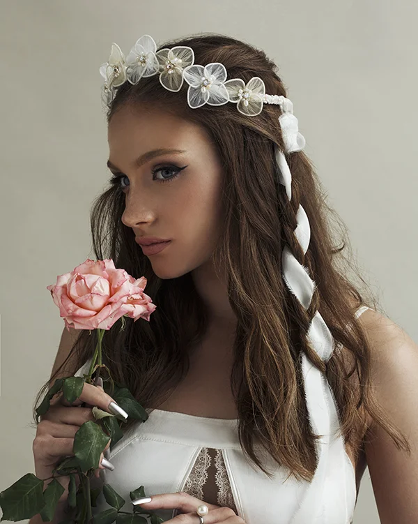 'Forever Wild' flower crow - Bridal Headpiece by Tami Bar- Levn