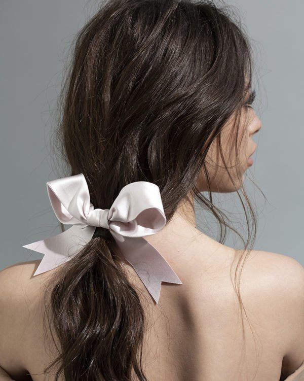 pale pink bow - ribbon Bridal Headpiece by Tami Bar- Lev