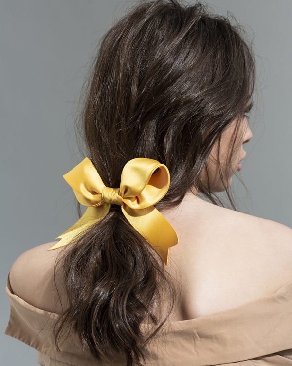 yellow bow - ribbon Bridal Headpiece by Tami Bar- Lev