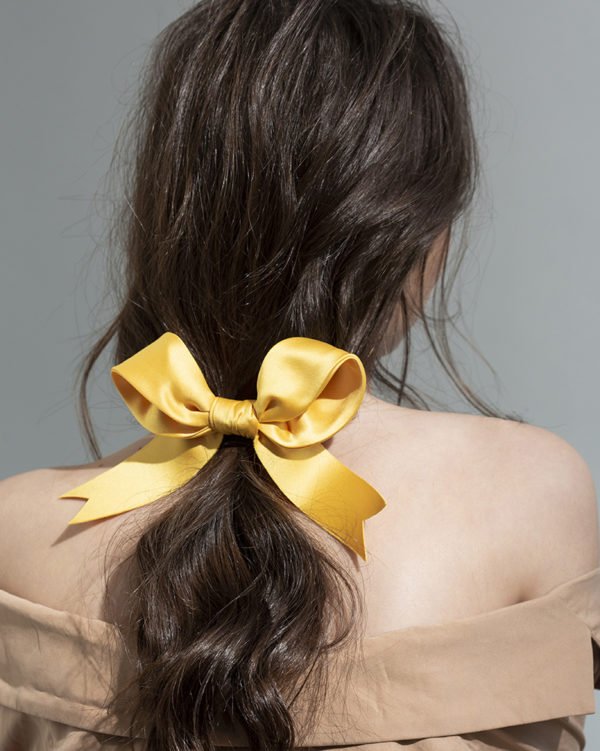 yellow bow - ribbon Bridal Headpiece by Tami Bar- Lev
