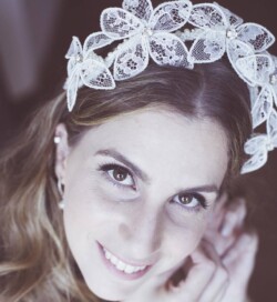 real wedding real bride- Lace Luxury Bridal Headpiece bridal headpiece by Tami Bar-lev