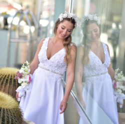 real wedding real bride- Flower Luxury Bridal Headpiece bridal headpiece by Tami Bar-lev