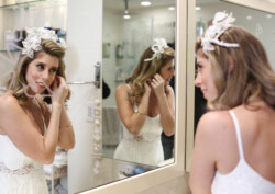 real wedding real bride- Lace Luxury Bridal Headpiece bridal headpiece by Tami Bar-lev