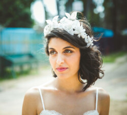 real wedding real bride- Flower Luxury Bridal Headpiece bridal headpiece by Tami Bar-lev